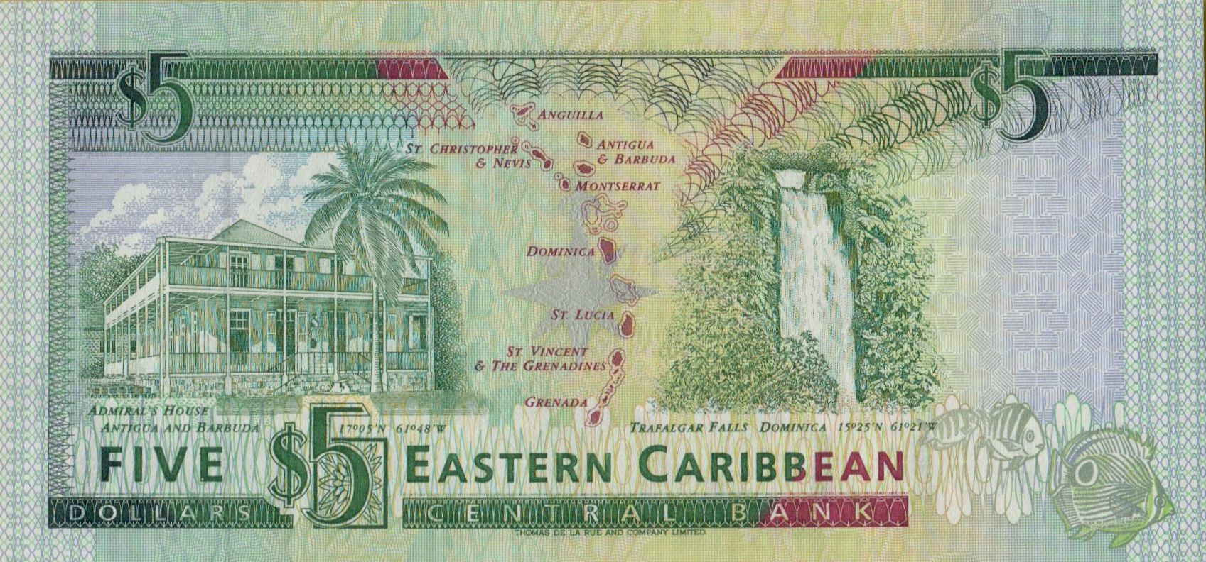 East Caribbean 5 1993 UNC P-26/l
